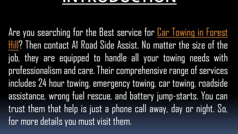 Best service for Car Towing in Forest Hill