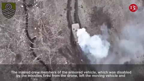 One by one, Russians fell from the moving equipment that was hit by a drone