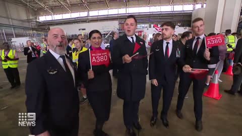 First Qantas A380 Returns & Touches Down at Sydney Airport.