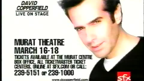 March 13, 2001 - Indianapolis Ad for David Copperfield Performance, 'Collectors' Caravan'