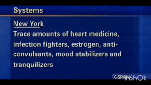 (2008) 56 Different Drugs in U.S. Drinking Water | C-SPAN - I can only imagine how much worse it has gotten from 2008-2023