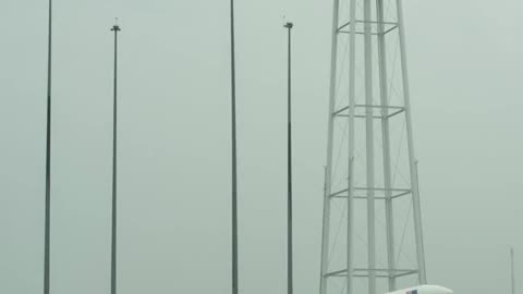 Antares Rocket Raised on Launch Pad