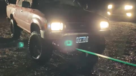 Water Logged Jeep Towed From Lake