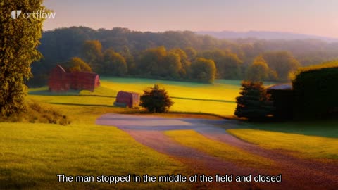 Road through grassy field, place of heaven