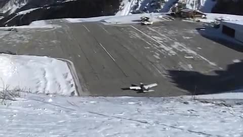 Takeoff from dangerous Courchevel Airport in the French Alps