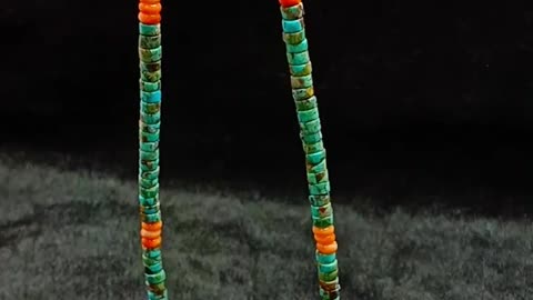 Natural turquoise spiny oyster choker native jewelry Handmade necklace 20240118-02-08