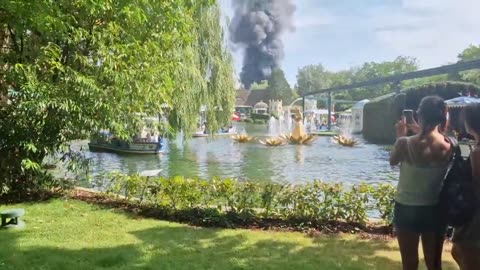 NOW - Major fire in Germany's largest theme park.