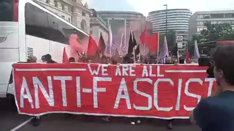 July 14 2018 UK 1.1 Antifa going to a free Tommy rally