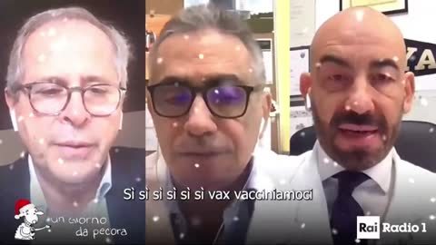 Il trio Crisanti, Bassetti e Pregliasco canta "SI VAX" la nuova hit del Natale 2021🎤