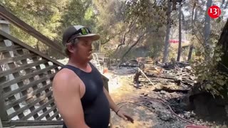 Southern California resident returns home to inspect wildfire destruction