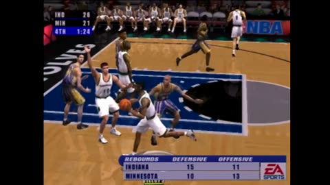 NBA Live 2001 (Ps2) Indiana Pacers vs Minnesota Timberwolves Part4