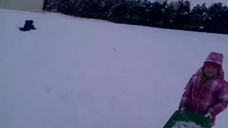 Sled Riding Fail on the Canal Fulton Hill