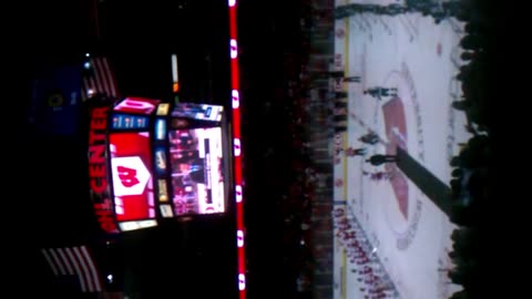 Badger hockey intro and Chris Chelios being honored