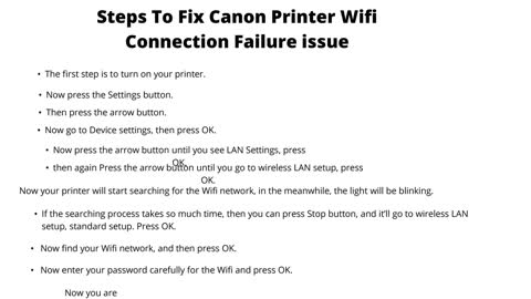 Instant Solution To Fix Canon Printer Wifi Connection Failure Error