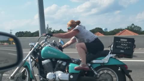 Motorcycle Chick on Ice