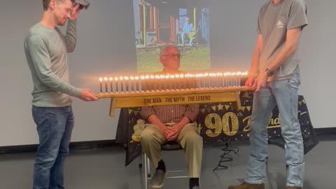 Grandpa Uses Leaf Blower to Blow Out Birthday Candles