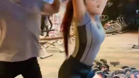 Sexy hot girl funny moments in gym