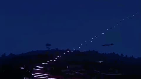 C-RAM firing at Fighter Jet at Night - Military Simulation