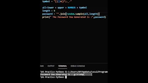 What?Python is soo Easy |Python Shortcut Tricks| Password Generator Using Python in Just 30 Second 3
