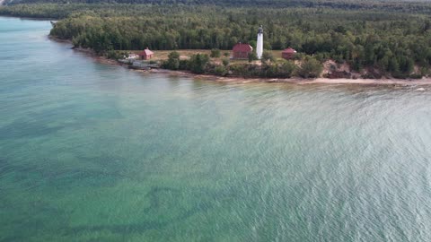 Drone Footage of the Au Sable Lighthouse Station