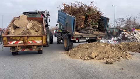 French farmers today blocking motorways in Perpignan