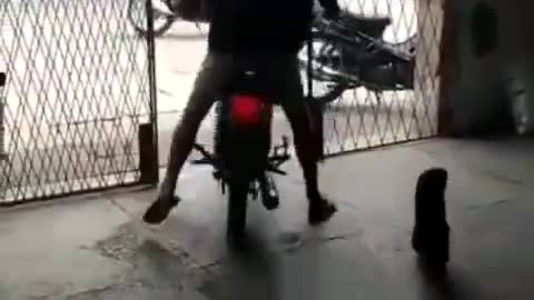 crazy biker gets accidental