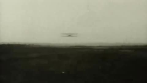 Wright Brothers taking off on the world's first airplane flight in 1903