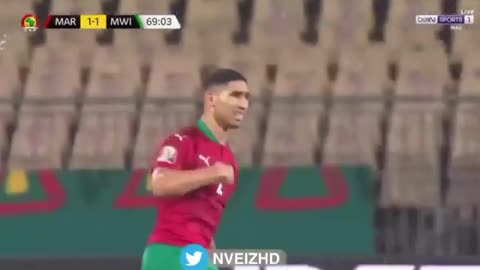 GOAL ACHRAF HAKIMI VS MALAWI CUP AFRICA 22 CAMEROUN