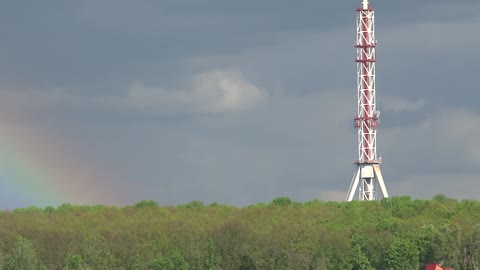 Rainbow near the tower.