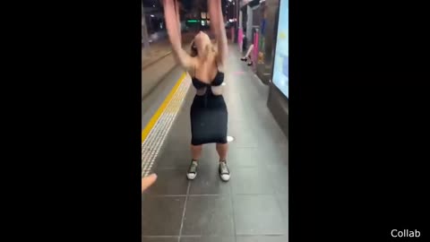 Nice girl dance on accidents