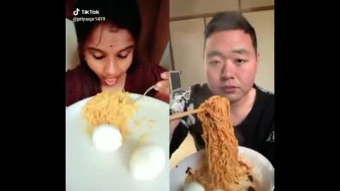 funny food china vs india eating fast who win?