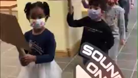 SCHOOL CHILDREN IN DC WALKING AROUND WITH MASKS ON CHANTING "BLACK LIVES MATTER"