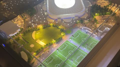 Qatar FIFA football stadium beautiful sports museum hand made sketch ￼ ￼