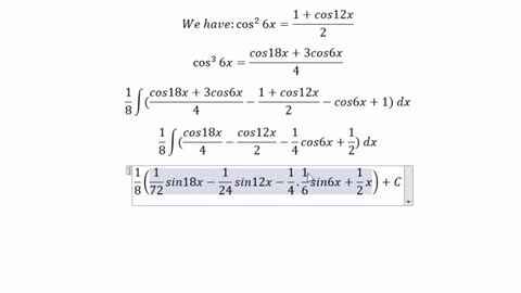 Calculus Help: Integral of sin^4 ⁡3x cos^2⁡ 3x dx - Integration by trigonometric identitity