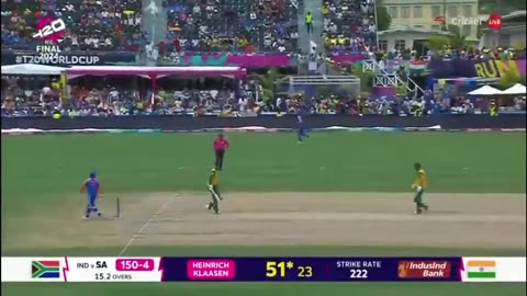 T20 2024 Worldcup Final IND vs SA Last 5 overs #cricket