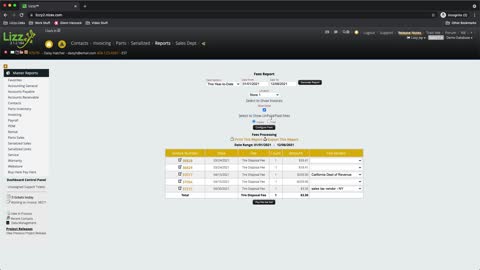 Lizzy DMS - How to Pay Excise Tax from the Fees Report