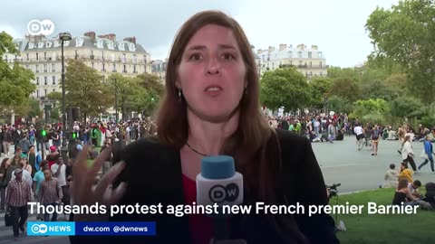 Tens of thousands rally after French President Macron picks a center-right Prime Minister | DW News