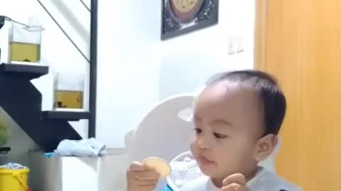 Cute baby tiktok eating