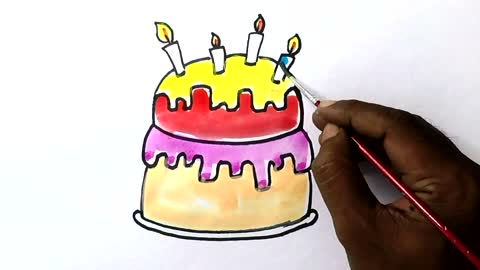 How to draw a Cake | Cake Easy Drawing Tutorial Step by Step