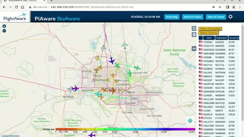 May 14th 2022 - timelapsed color air traffik by skyaware piaware