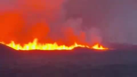 An eruption occurs in Iceland's volcano.