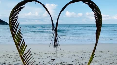 A Heart Shaped Made From Palm Leaves