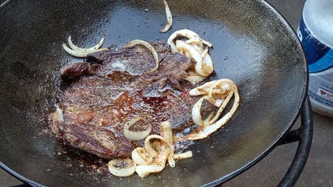 Cooking A Steak In A Castiron Wok