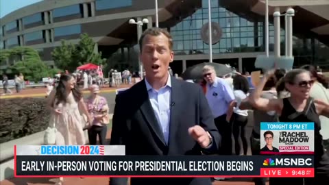 MSNBC REPORTER drowned out by MAGA patriots at early voting in Virginia