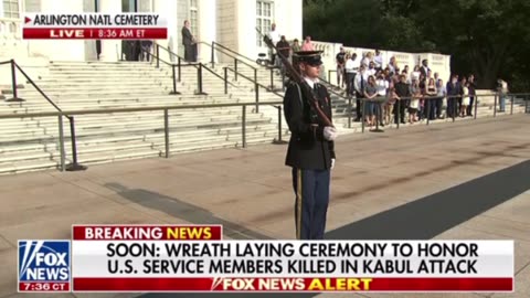 Trump attends the remembrance ceremony at Arkington National Cemetary for the 13 Military Sevice