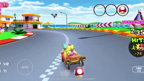 Mario Kart Tour - Prancer Kart Gameplay (Peach vs. Daisy Tour High-end Pipe Pull Reward)