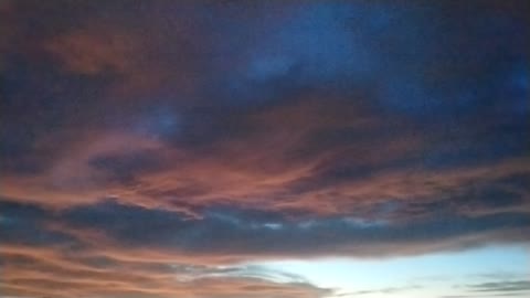 The different colors of clouds after sunset.