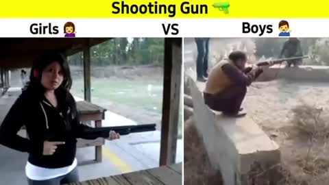 Shooting gun girl vs boy