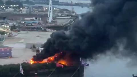 London Burning Explosion in Industrial arrea