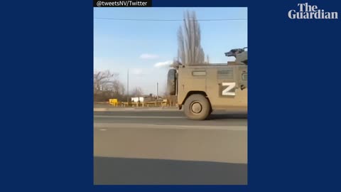 Video shows Ukrainian ‘tank man’ trying to block Russian military convoy